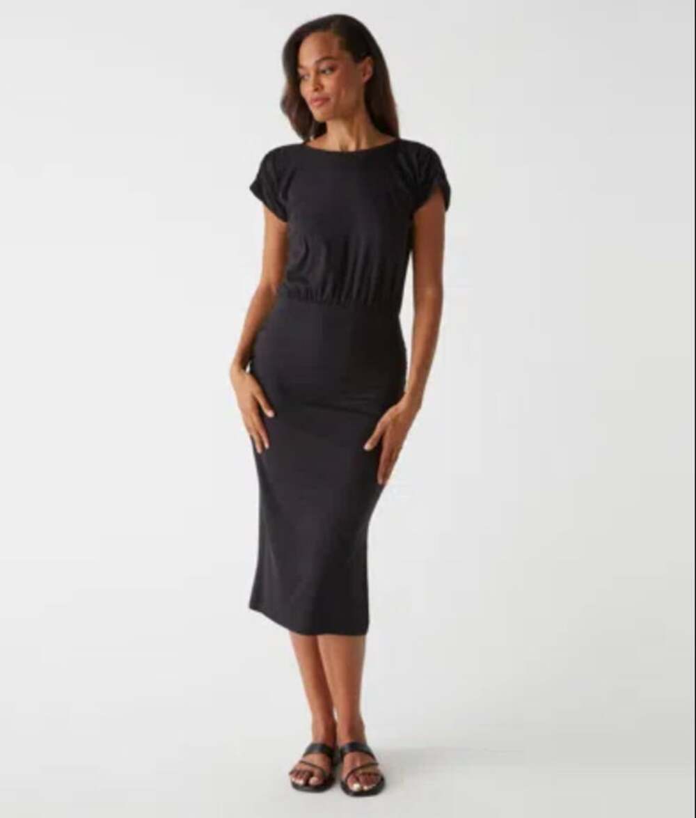 MICHAEL STARS NWT Hannah Midi Dress in Black // XS